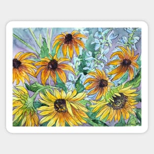 Sunflowers Watercolor Painting Sticker